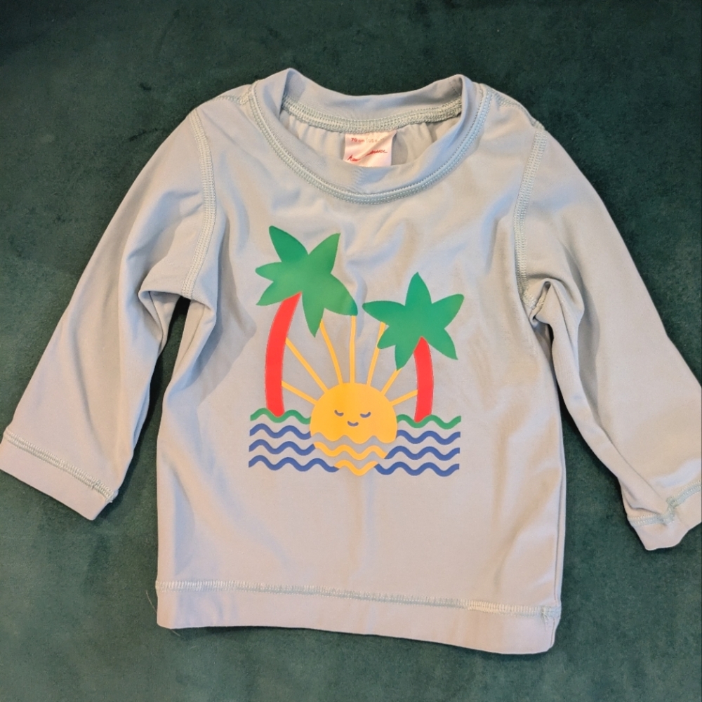 Hanna Andersson Baby Beach Rashguard Shirt with Sun and Palm Tree